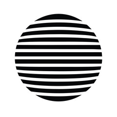 Horizontal Striped Circle Icon Vector Illustration