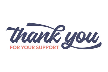 Gratitude thank you for your support isolated background.