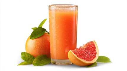 Orange guava juice with a tropical mix in a slim glass clean and vibrant isolated image without background or shadow clear overlay cut out on isolated transparent removed background