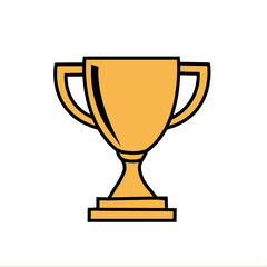 Gold Trophy Cup Icon for Winner and Achievement