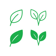 Premium Collection of Simple Green Leaf Icons and Symbols vector 