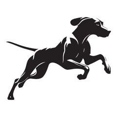Obraz premium Recognizable Vizsla digital black vector, representing the breed's unforgettable appearance - Vizsla silhouette - Vizsla Vector - Silhouette of Vizsla - dog vector