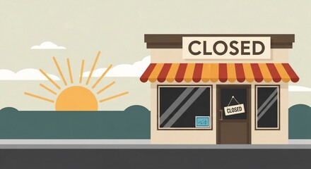 Closed Shop at Sunrise: A Simple Illustration of Business Closure