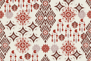 patchwork Ikat paisley embroidery on the fabric in Indonesia, India and Asian countries.geometric ethnic oriental seamless pattern.Aztec style. illustration. design for texture, fabric,clothing