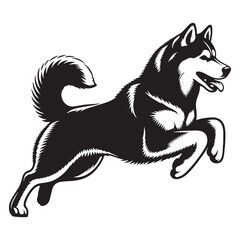 Resilient Siberian Husky digital black silhouette, rendered perfectly for clarity and appeal - Siberian Husky silhouette - Siberian Husky Vector - Silhouette of Siberian Husky - dog silhouette

