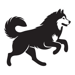 Proud Siberian Husky digital black form, making a strong visual impact in any design - Siberian Husky silhouette - Siberian Husky Vector - Silhouette of Siberian Husky - dog silhouette

