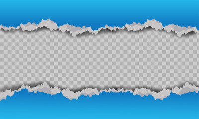 Sky blue Torn Paper Background design with vector art.