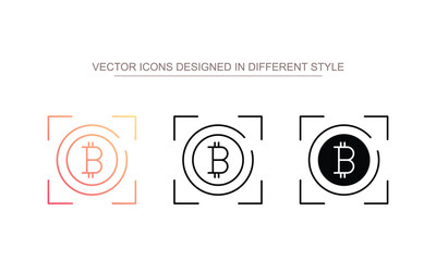 Bitcoin Scan icon design with white background stock illustration