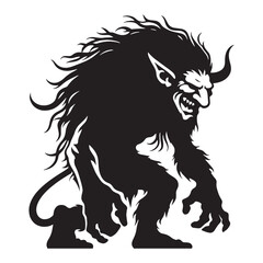 Gruff Troll digital black graphic, a high-quality asset for all digital creations - Troll silhouette - Troll Vector - Silhouette of Troll