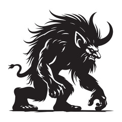 Standard Troll digital black vector, a classic and easily adaptable option - Troll silhouette - Troll Vector - Silhouette of Troll - mythical creature vector

