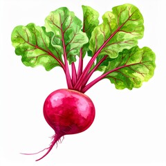 Watercolor Painting Of A Fresh Beetroot