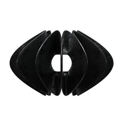 Black abstract geometric 3d rendering shape, trendy playful isolated design elements. Diseño...