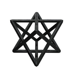 Black abstract geometric 3d rendering shape, trendy playful isolated design elements. Diseño...