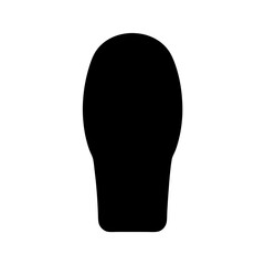 Solid black abstract shape suggesting a head or a vase illustration