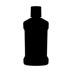 Silhouette of a plastic bottle possibly used for mouthwash or cleaning product