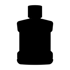 Silhouette of a mouthwash bottle, representing dental hygiene and oral health