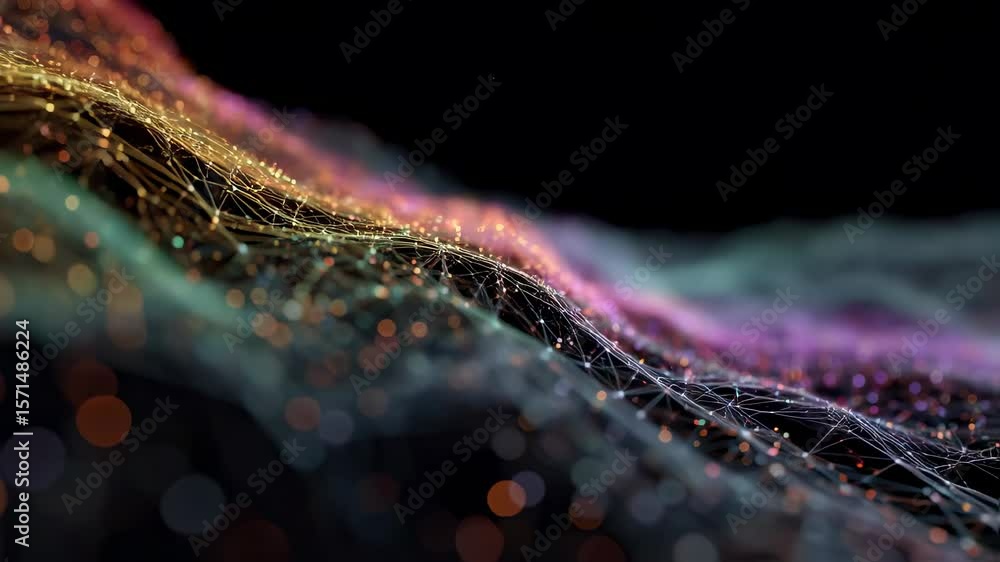 Poster dynamic vertical footage illustrating ai advancements featuring sweeping animations of interconnecte