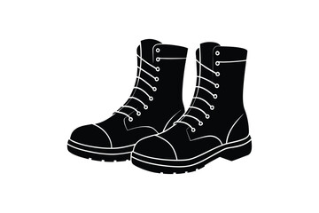 Silhouette design illustration of correctional officer boots.eps