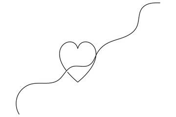 Minimalist one line love drawing with abstract outline style vector isolated illustration