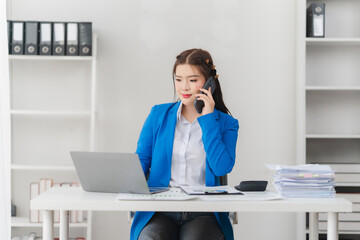 Portrait, office and woman with laptop, confidence for consulting, financial administration and...