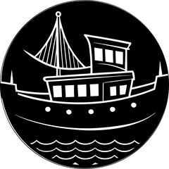 vector illustration of a ship