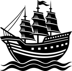 silhouette of a ship