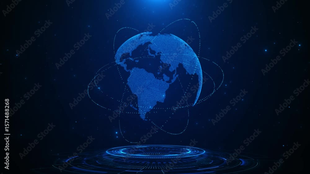 Poster cyber security and computer data protection padlock symbols over world map. 3d technology concept. w