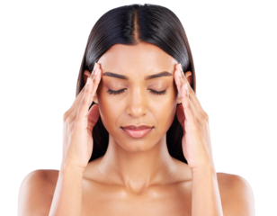 young woman with headache