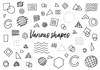 ペンを使って手描きで描いた幾何学アナログ素材