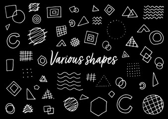 ペンを使って手描きで描いた幾何学アナログ素材