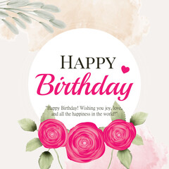 Happy birthday greetings card design