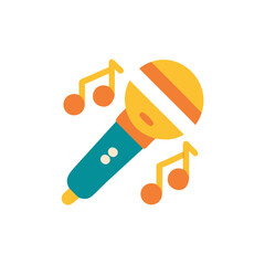 Colorful illustration of musical instruments including a guitar, trumpet, and microphone, arranged artistically on a vibrant background, showcasing creativity and passion for music