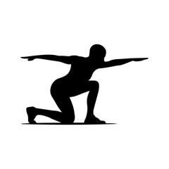 silhouette of a woman exercising