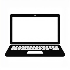 Black Laptop Computer With Blank Screen