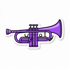 Purple Trumpet Pixel Art Sticker