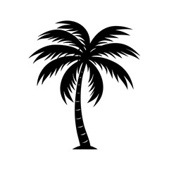 Palm tree clipart on white background vector illustration