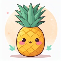 Cute Kawaii Pineapple Character Illustration