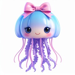 Smiling Jellyfish With Pink Bow