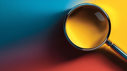 Une loupe sur fond color&eacute; 