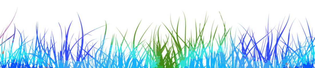 Fototapeta premium horizontal banners of meadow colored silhouettes with grass. hand drawn. Not AI, Vector illustration
