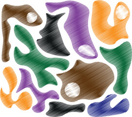 Obraz premium Colorful Abstract Vector Shape Collection – Trendy Seamless Patterns and Artistic Symbols for Modern Design Projects