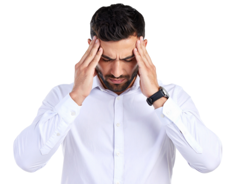 young man with headache