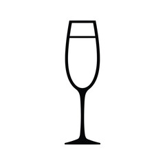 A champagne glass with a small amount of liquid is isolated on white background, ready for a celebratory toast