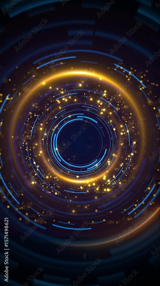 Poster 3d circle light energy effect abstract background circle vortex concept. bright shiny round border f