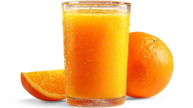 Rustic orange bael juice with pulp texture in a cylindrical glass traditional summer drink style isolated with no shadows overlay cut out on isolated transparent removed background