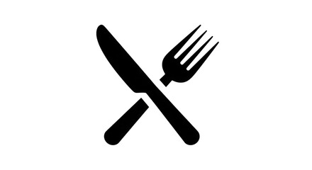 Crossed cutlery isolated on a transparent background