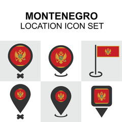 Bold icon set featuring Montenegro’s flag and Balkan identity.