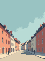 Fototapeta premium Charleville-Mézières, France – Place Ducale symmetry in red brick, slate gray, cream, and fountain blue