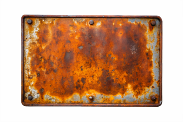 Rusty Metal Texture Grunge Background, Old Signplate, Weathered Iron