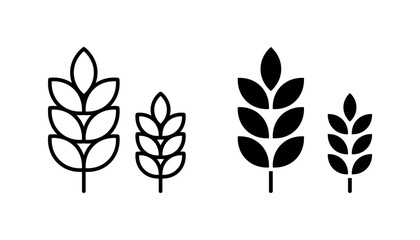 Farm wheat ears Icon set. Symbol isolated on white background. vector illustration.